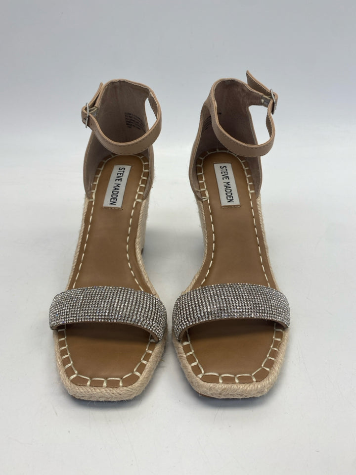 Steve Madden  Size 7.5 Tan Clear Rhinestone(s) Sandals