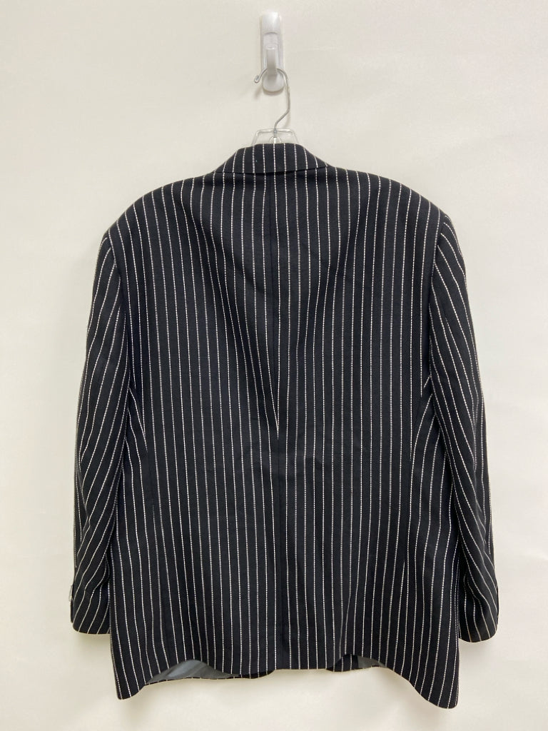 Size 54 Black White Stripes Silk Blend Men&