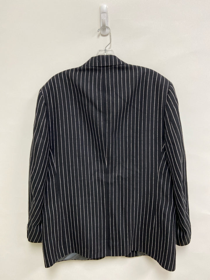 Size 54 Black White Stripes Silk Blend Men&