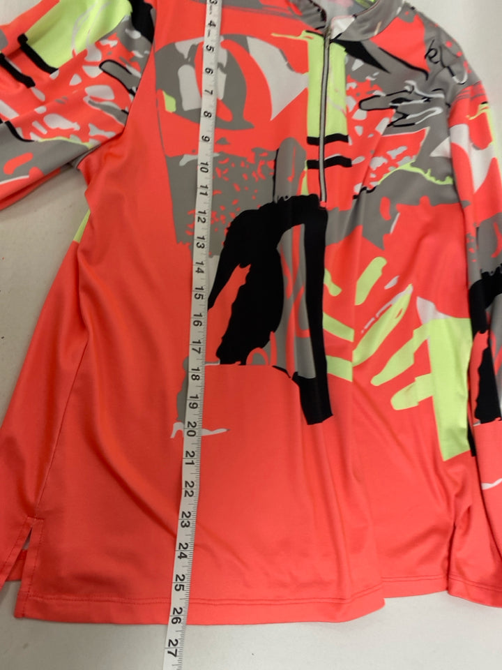 jamie sadock Size XL Coral Lime Green Quarter Zip Athletic Top