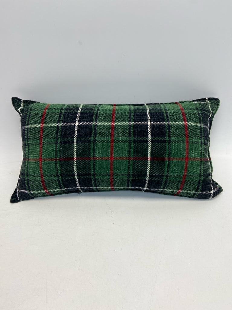 Green Navy Plaid Pillow
