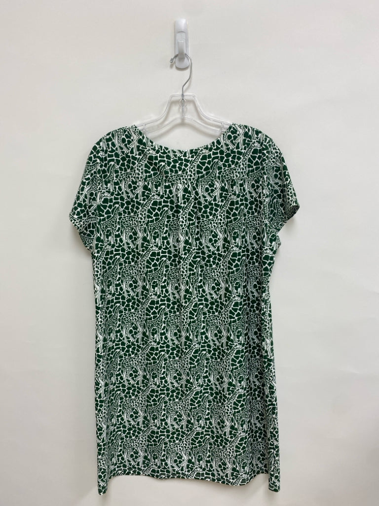 Jude Connally Size L Green White Giraffe Ladies Dress