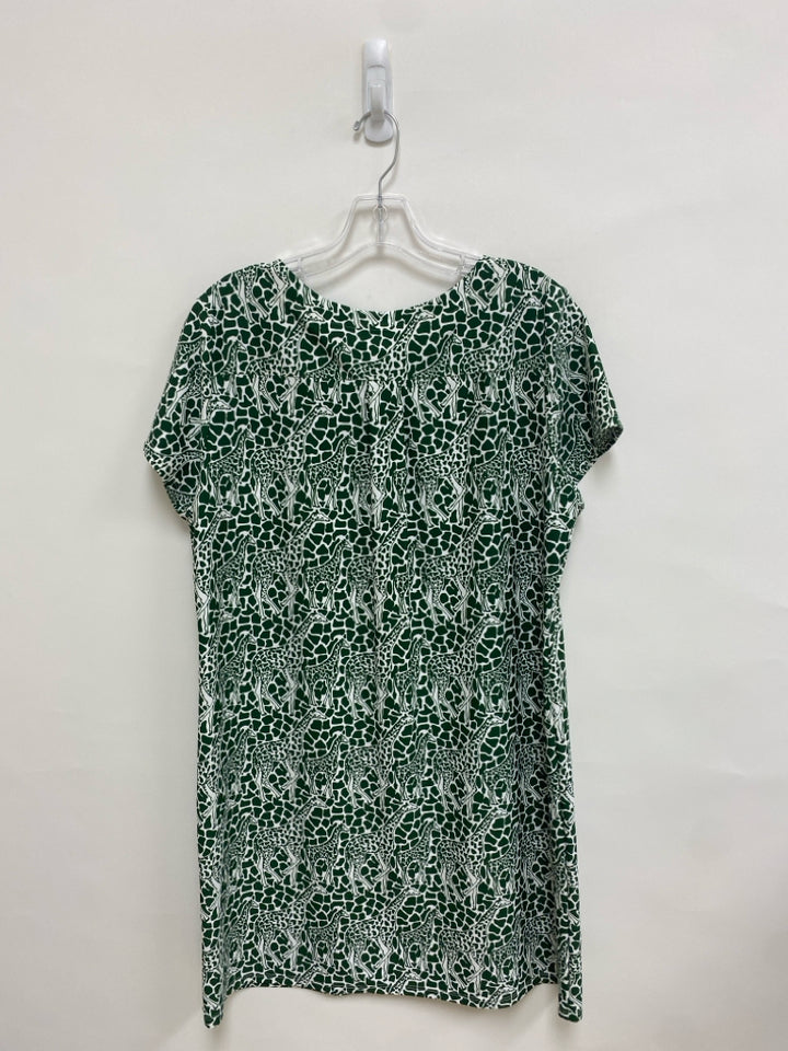 Jude Connally Size L Green White Giraffe Ladies Dress