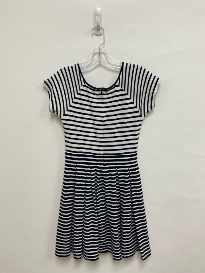 Size 6 White/Navy Stripes Short Sleeve Ladies Dress