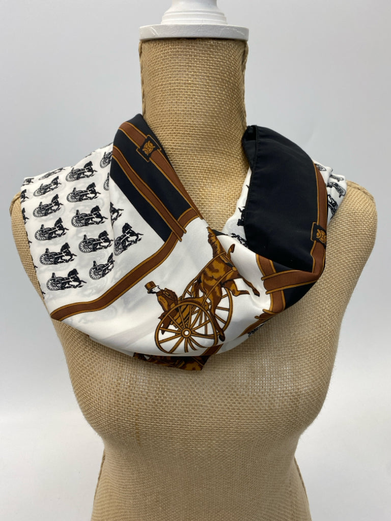 White/Black Brown Horse Scarf
