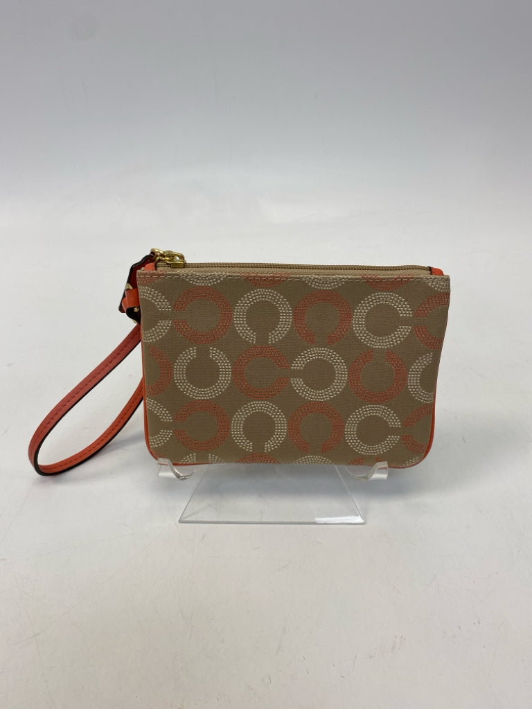 Coach Tan Coral Signature Wristlet