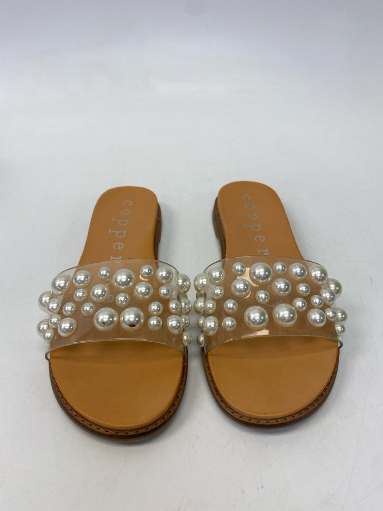 NWOT Copper Key  Size 6.5 Clear Beaded Sandals