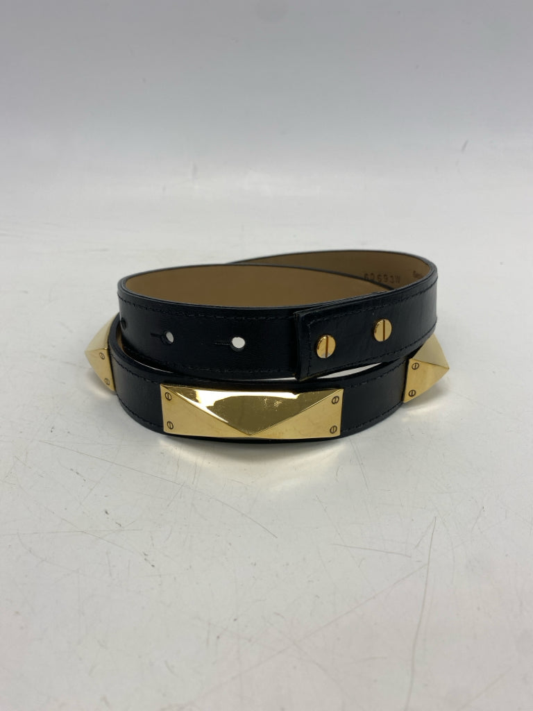 ST. JOHN Black Gold Accents Belt