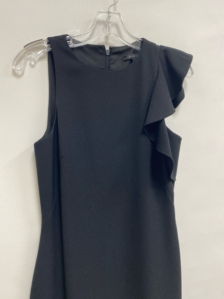 Antonio Melani Size 2 Black Ruffles Sleeveless Ladies Dress
