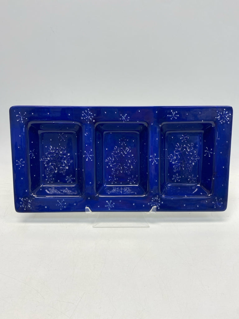 Blue White Snowflakes Ceramic Winter