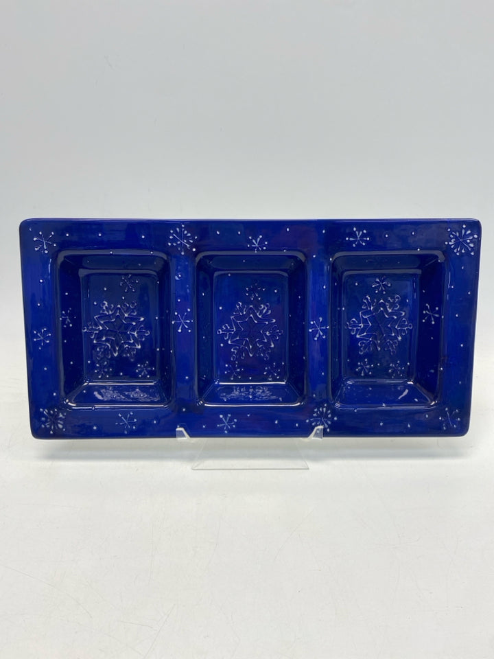 Blue White Snowflakes Ceramic Winter