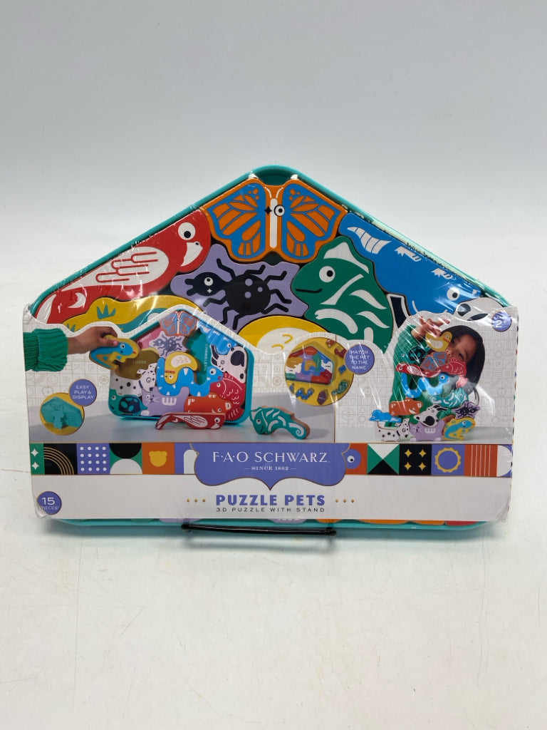 NEW/PKG FAO Schwarz Aqua Multi Color Kids Puzzle