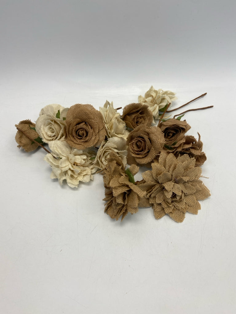 Tan Brown Burlap Floral Arrangement