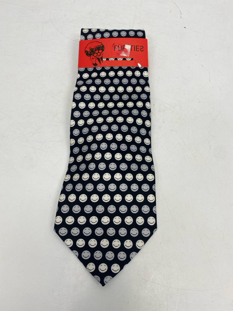 NWT Black Silver Smiley Face Men&
