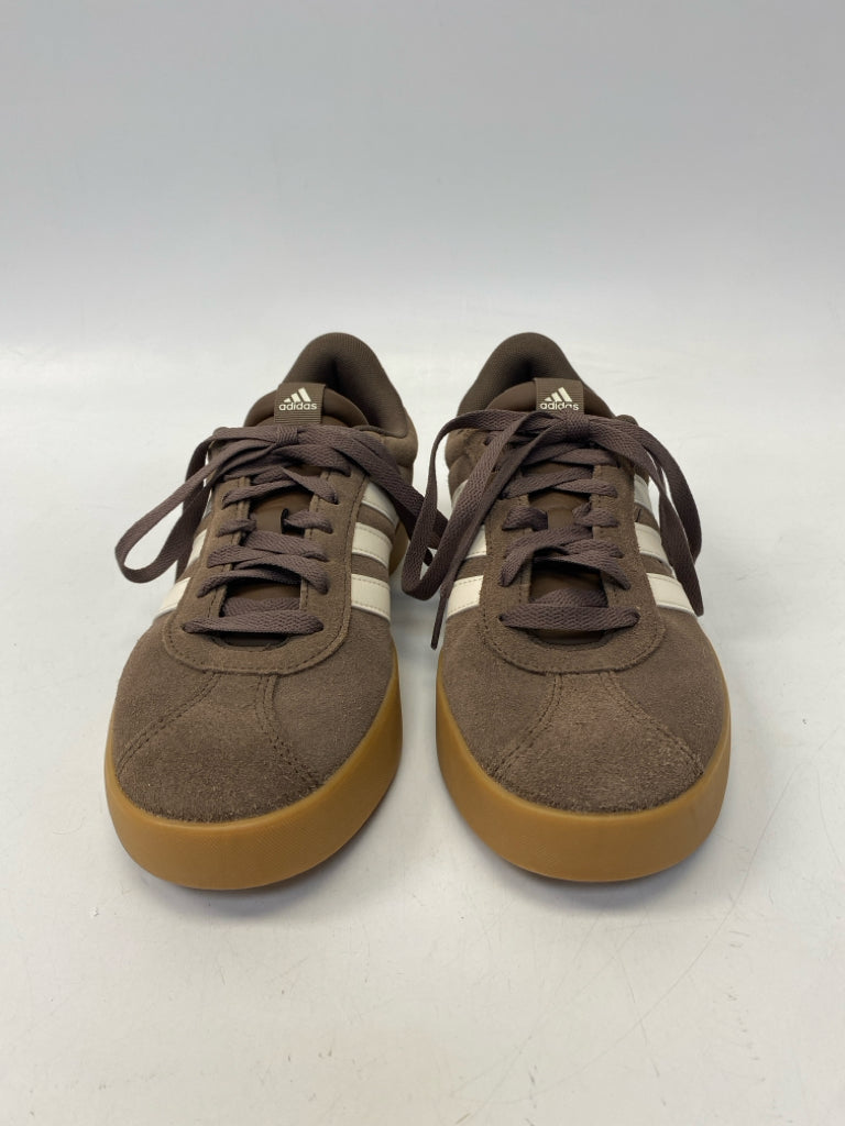 NWOT Adidas  Size 9 Brown Cream Lace-up Suede Sneakers