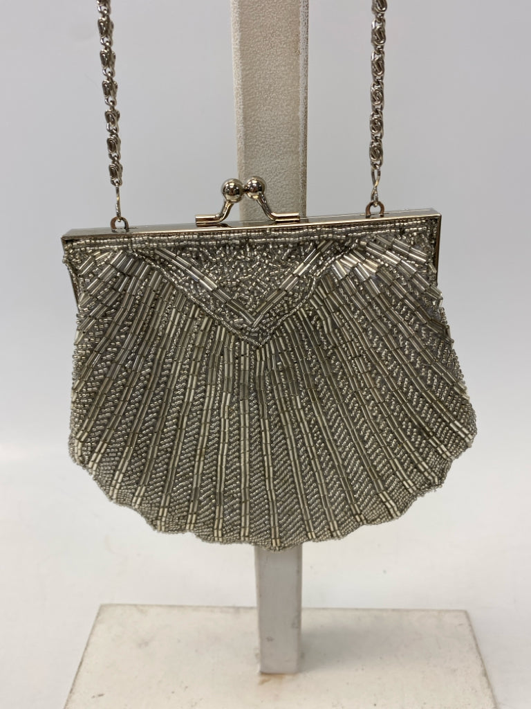 US Size Silver Beaded Handbag