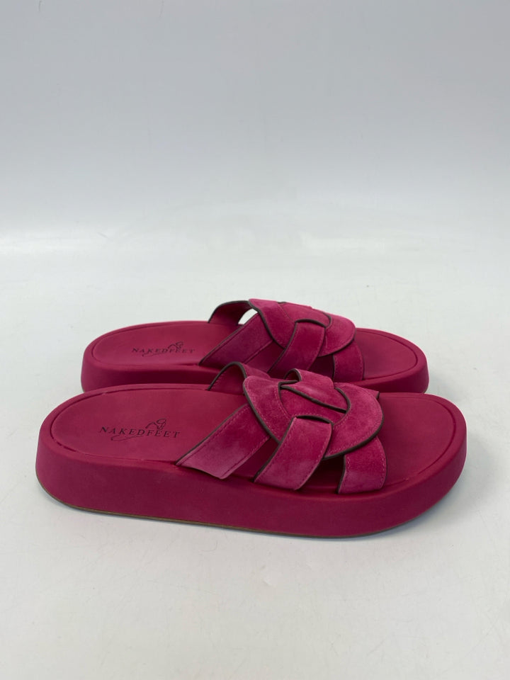 NWT Naked Feet  Size 9 Fuchsia Sandals