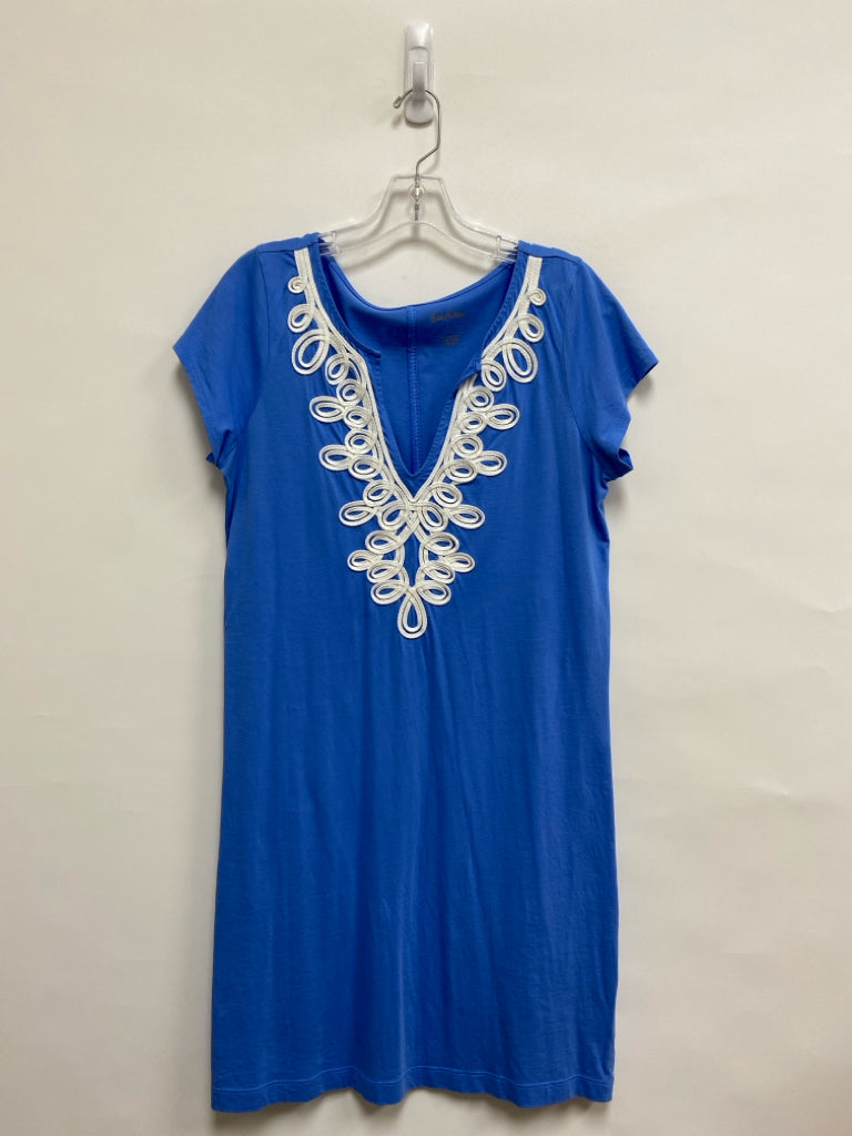 LILLY PULITZER Size L Blue White Swirl Ladies Dress