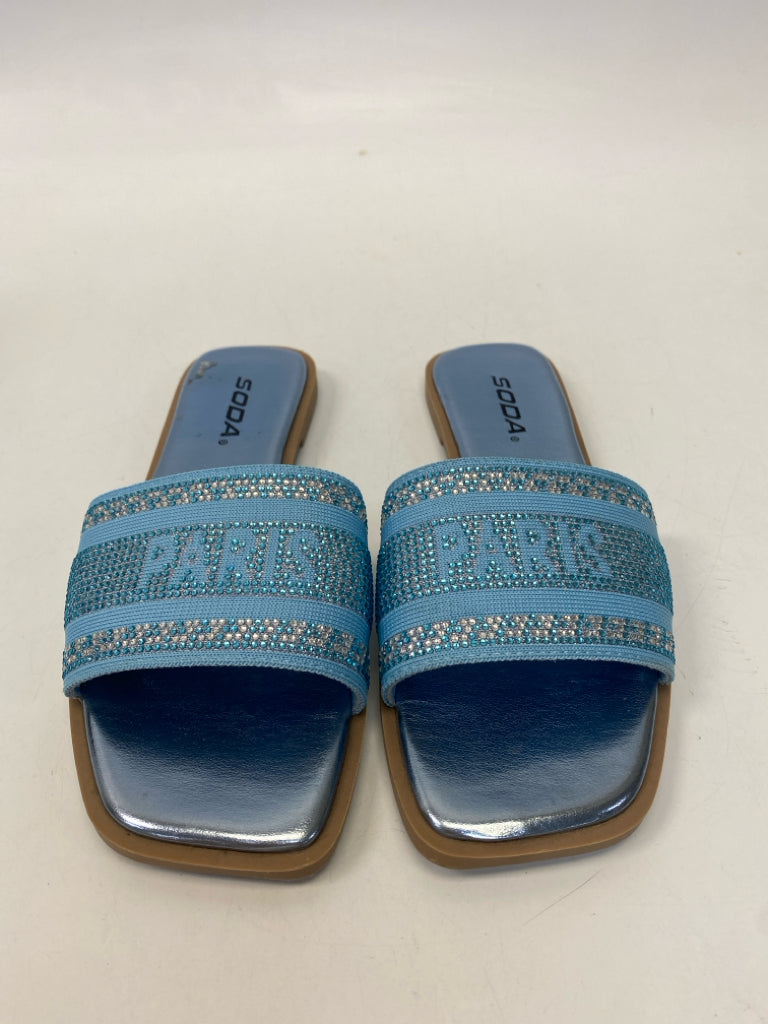 Soda  Size 7.5 Turquoise Rhinestone(s) Sandals