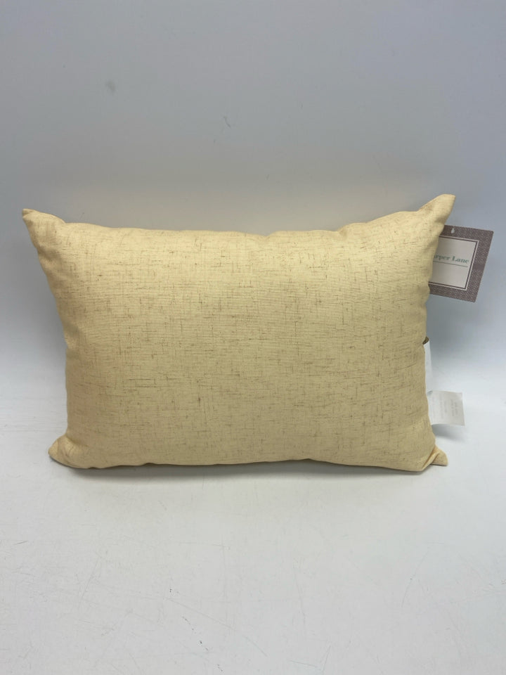 NWT Yellow Brown/Gold Bee Embroidered Pillow