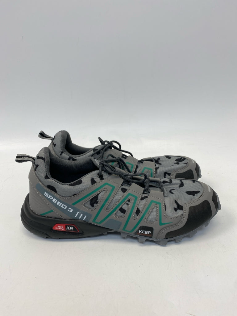 Size 11 Green/Gray Lace-Up Men&