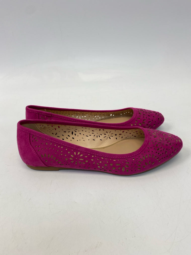 Size 8 Fuchsia Perforated Flats