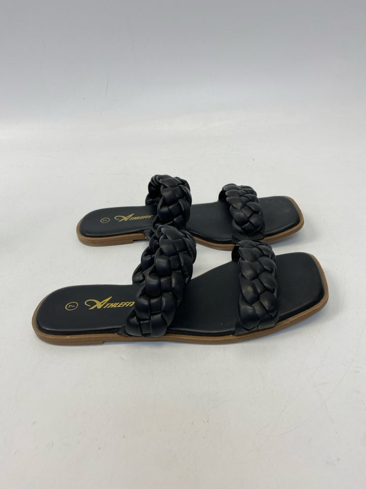 Size 7 Black Braided Sandals