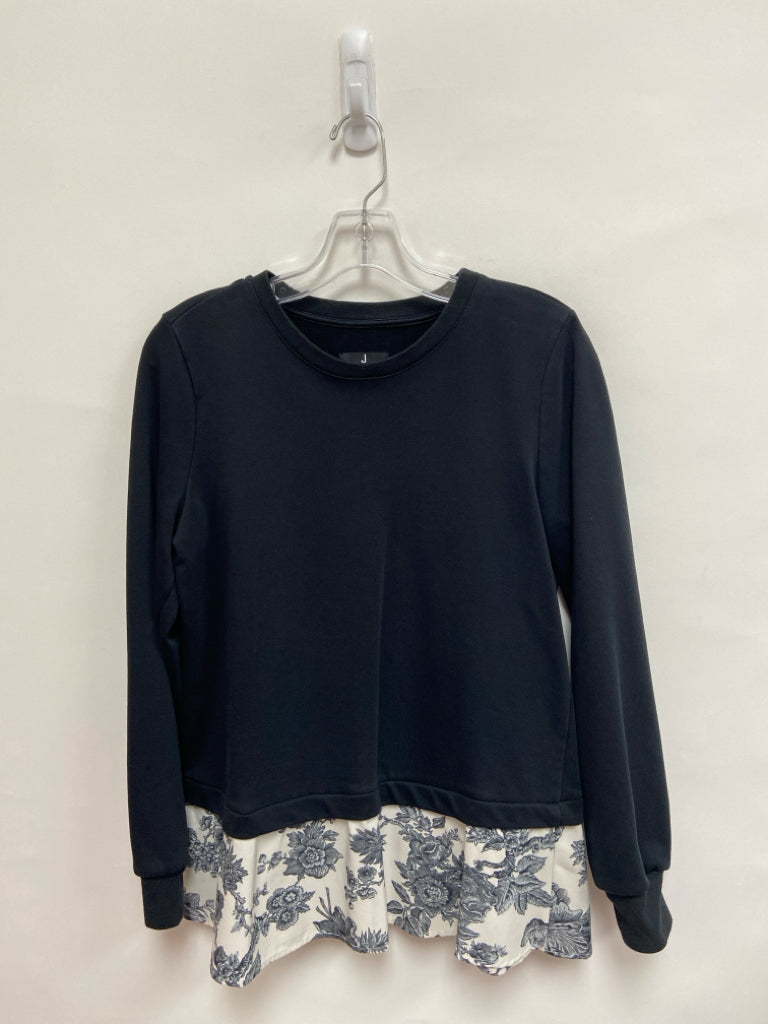 JASON WU Size XS Black White/Gray Floral Overlay Ladies Top