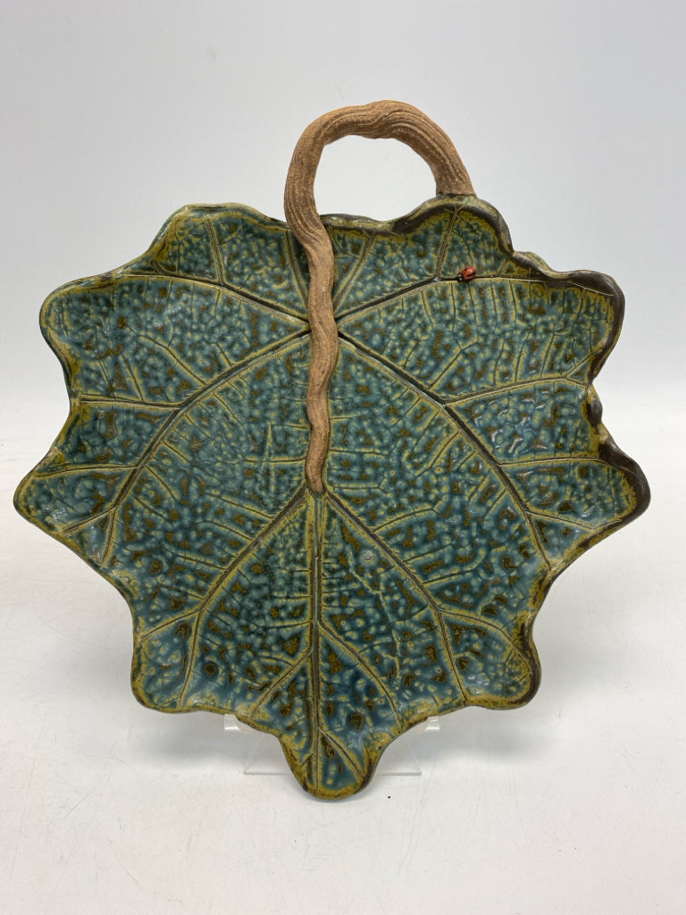 Blue Brown/Tan Ladybug Pottery Decorative Plate