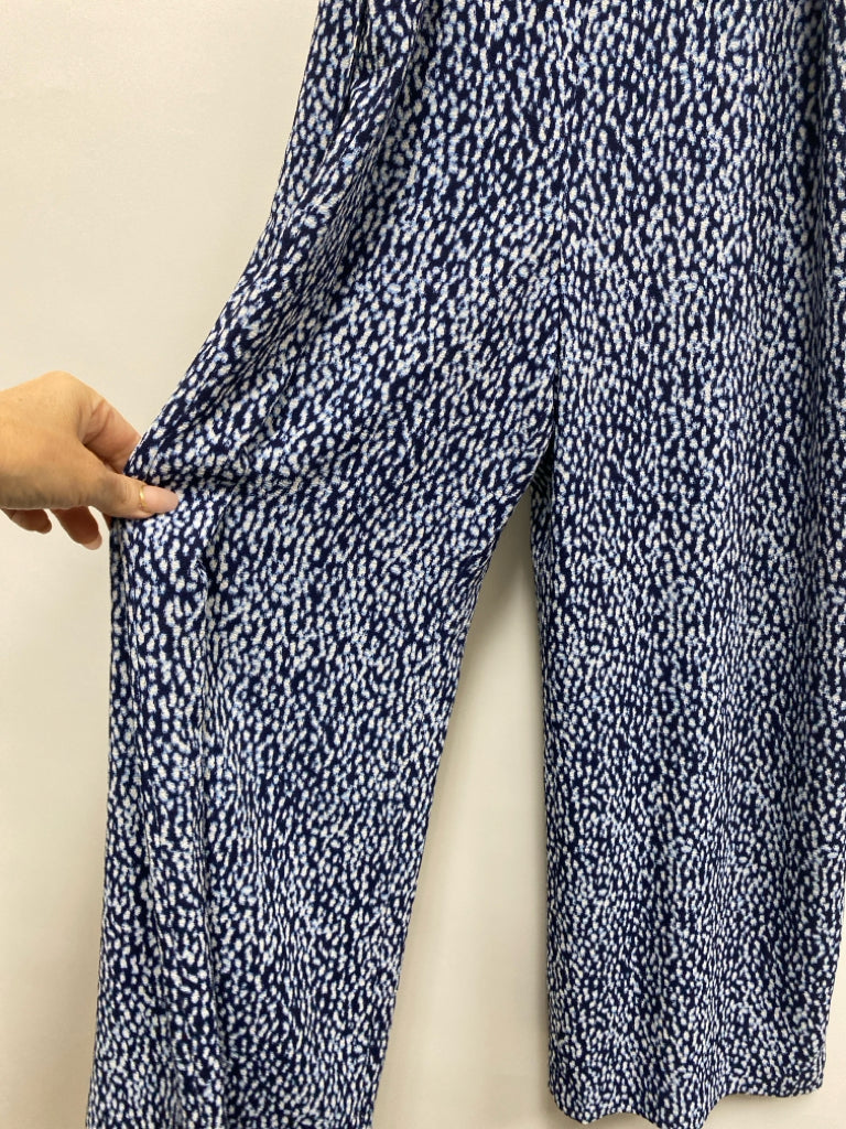 Michael Kors Size 8 Navy White Speckles Sleeveless Ladies Jumpsuit