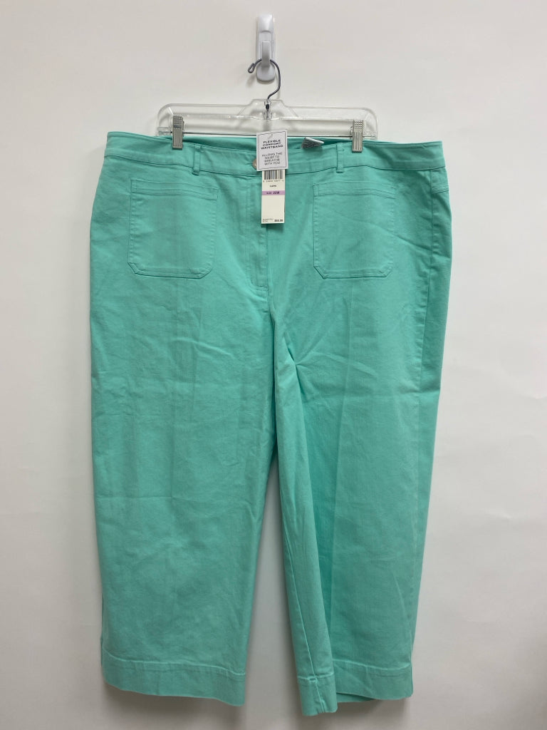 NWT Ruby Rd.  SIZE  22W Seafoam Cropped Plus Size Pants