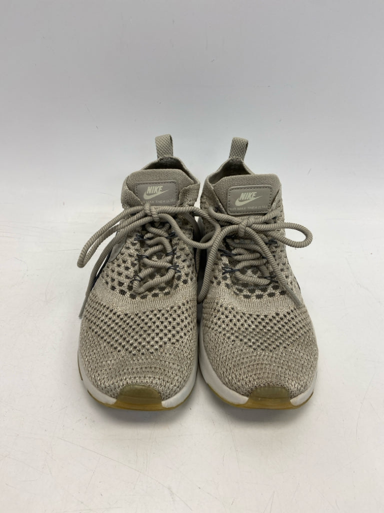 Nike  Size 6.5 Taupe Gray Lace-up Knit Sneakers