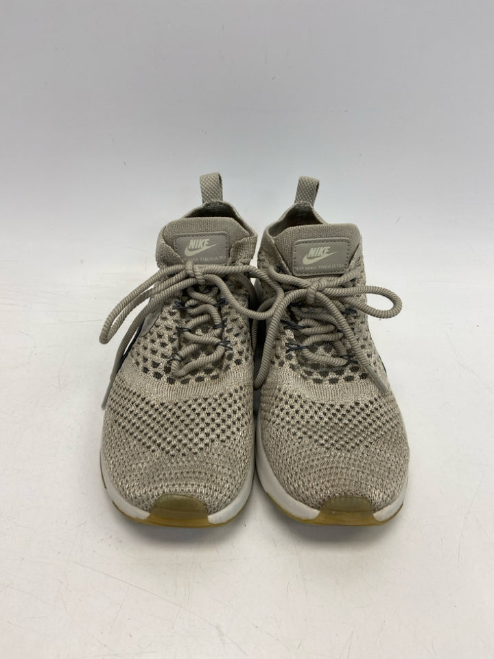 Nike  Size 6.5 Taupe Gray Lace-up Knit Sneakers