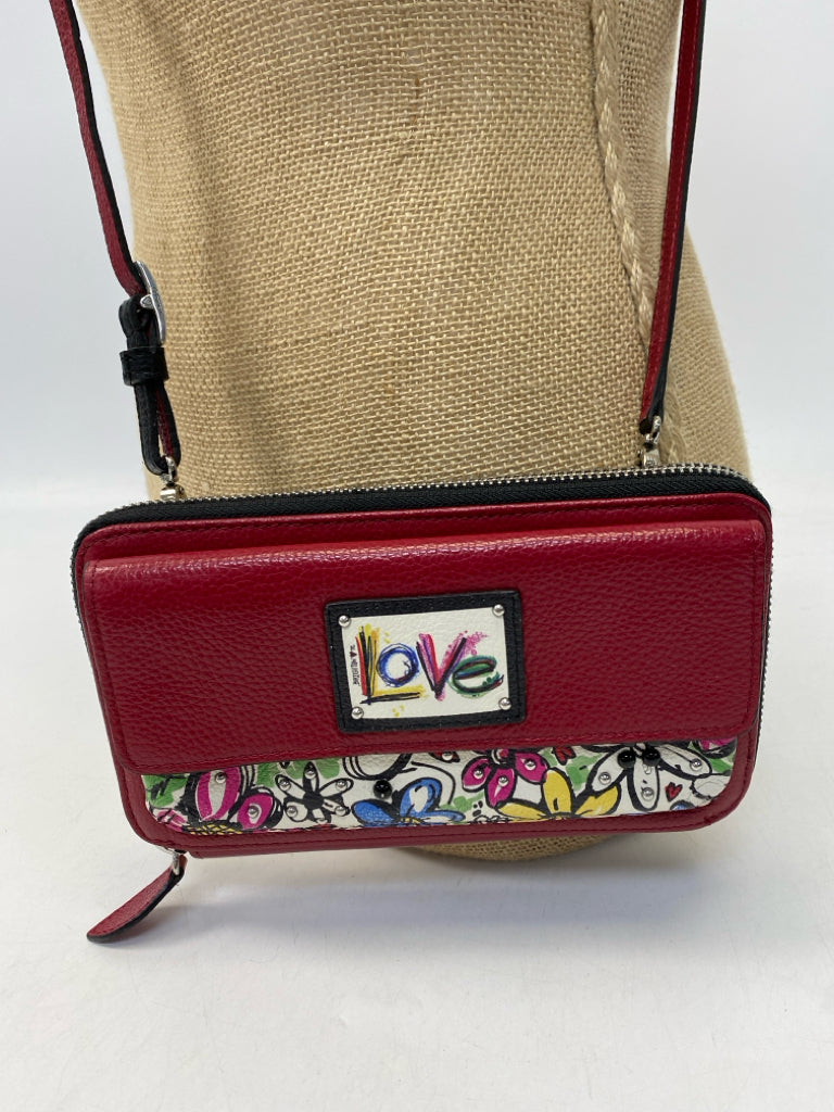 Brighton Red Multi-Color Flower(s) Crossbody