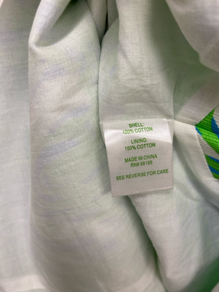 LILLY PULITZER Size 00 Blue/White Lime Green Maxi Ladies Dress