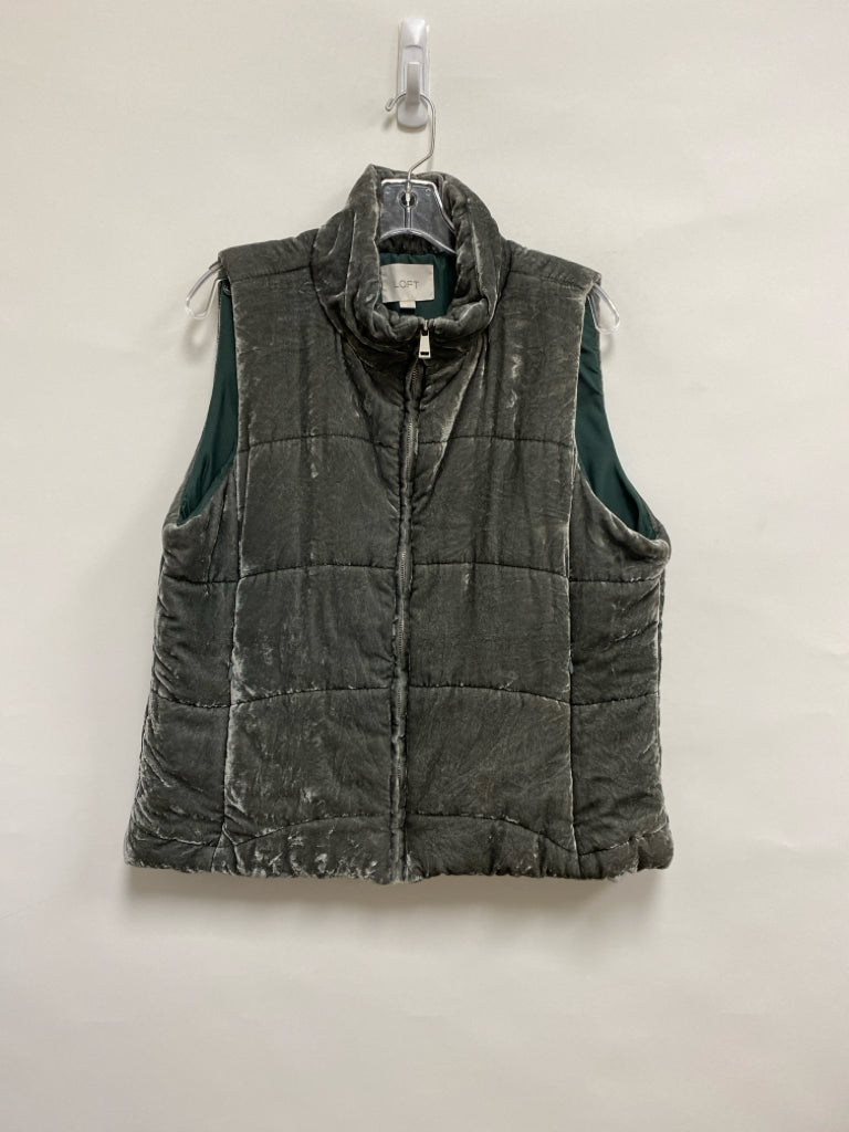 LOFT Size L Sage Puffer Velour Ladies Vest