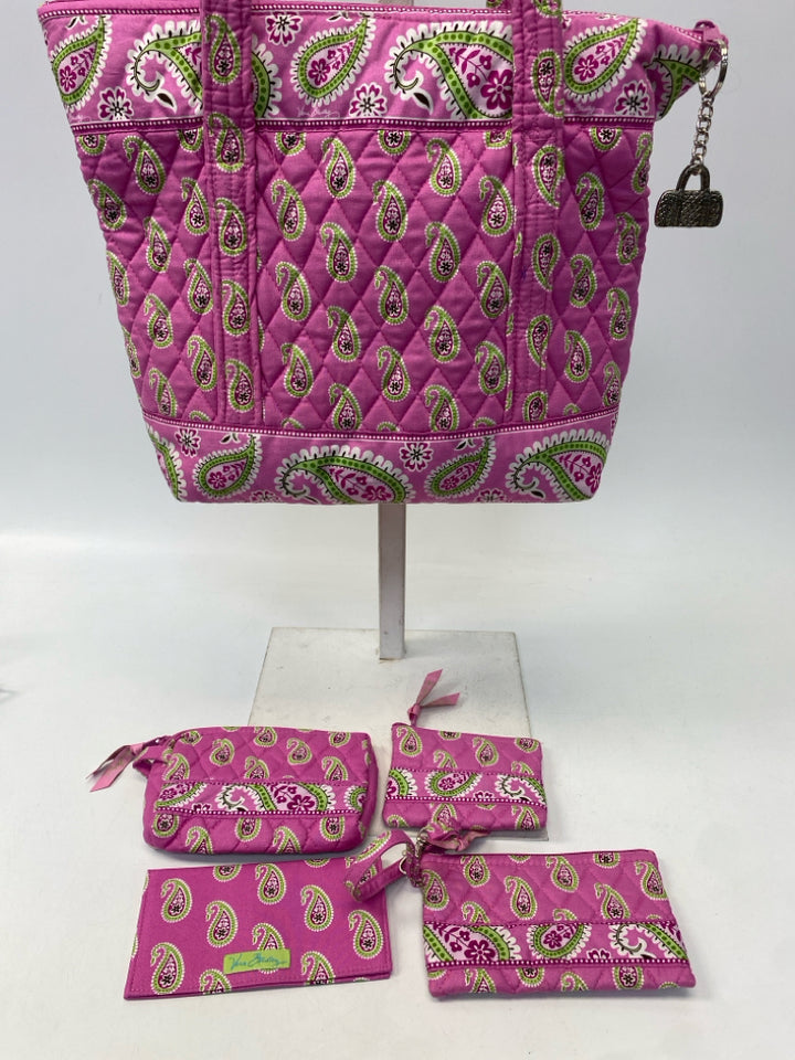 Vera Bradley Pink Green Paisley Handbag