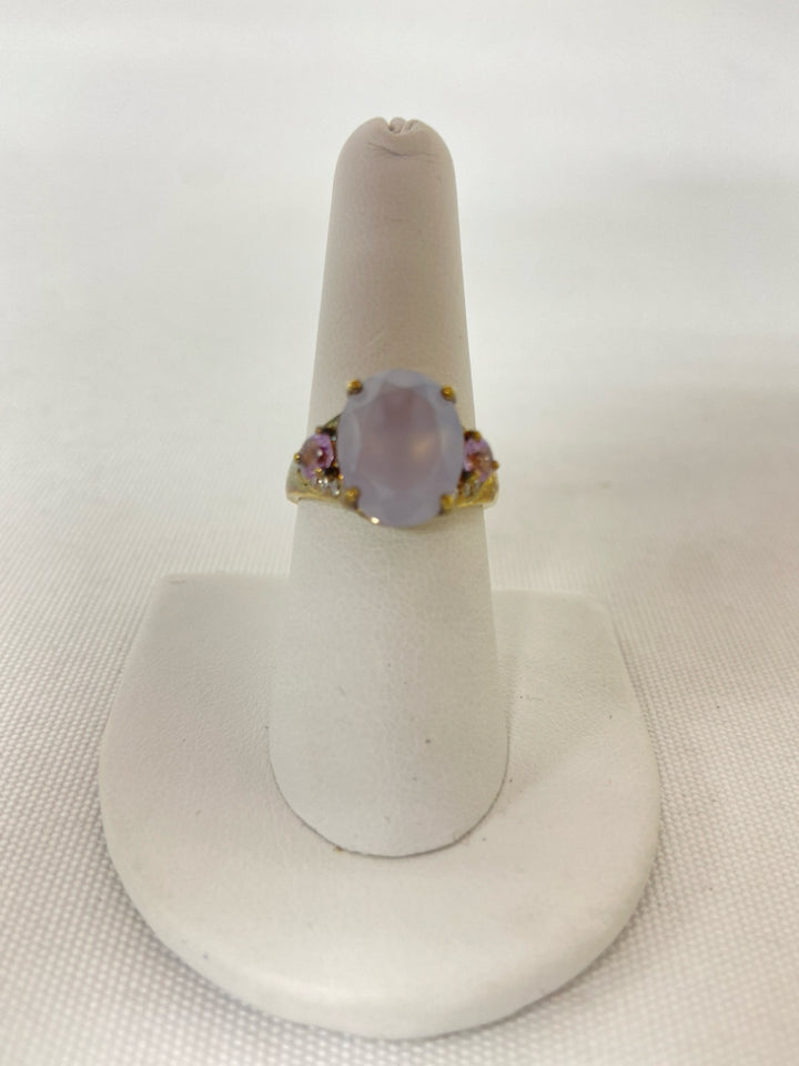 Pale Blue Purple/Gold Jeweled Ring