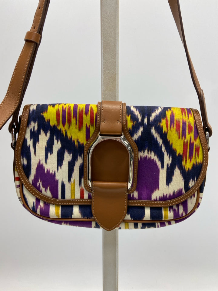 Ralph Lauren Silk Ikat Wellington Handbag