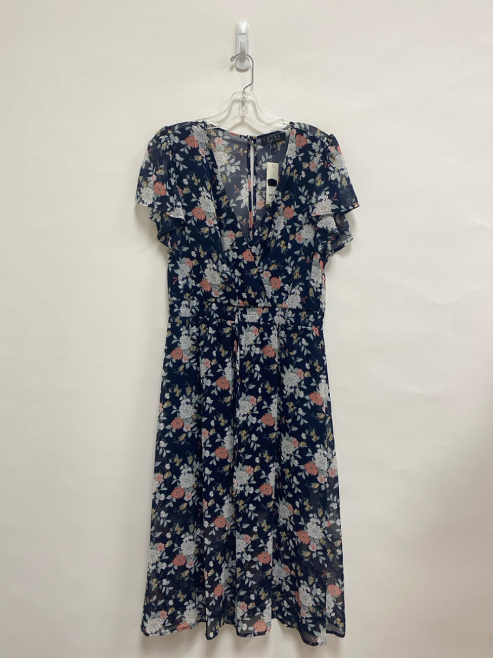 NWT Size M Navy Green/Pink Floral Ladies Dress