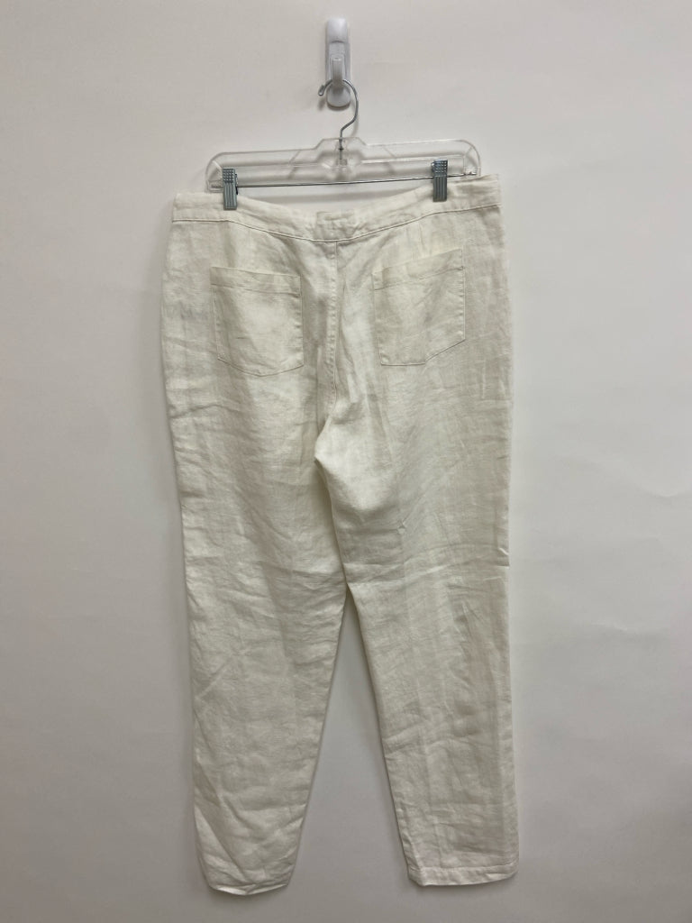 NWT Saks Fifth Ave. Size 32 White Linen Ladies Pants