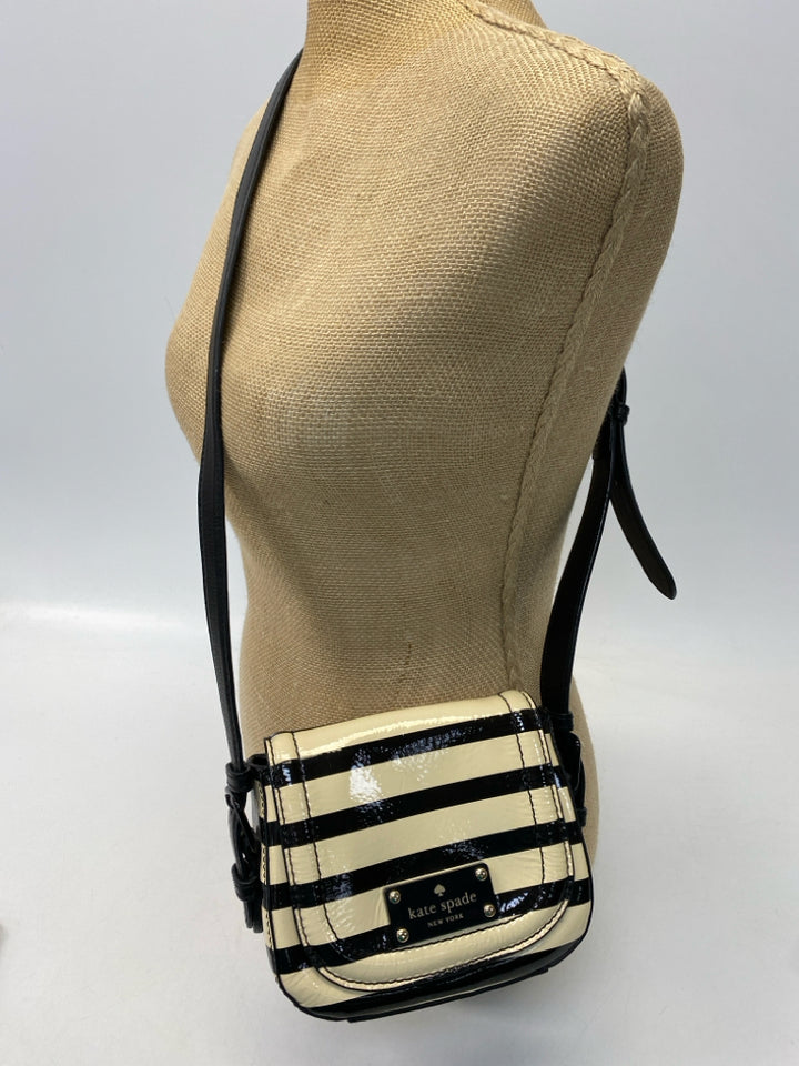 Kate Spade Cream Black Stripe(s) Crossbody