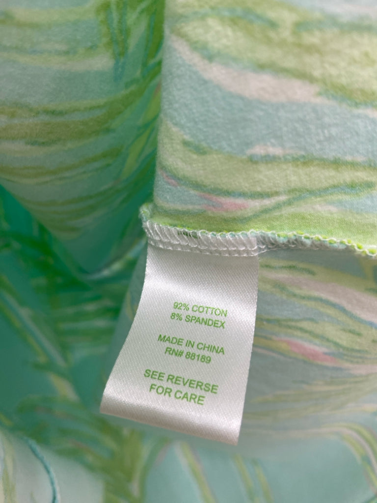 LILLY PULITZER Size S Aqua Green/White Bamboo Ladies Dress