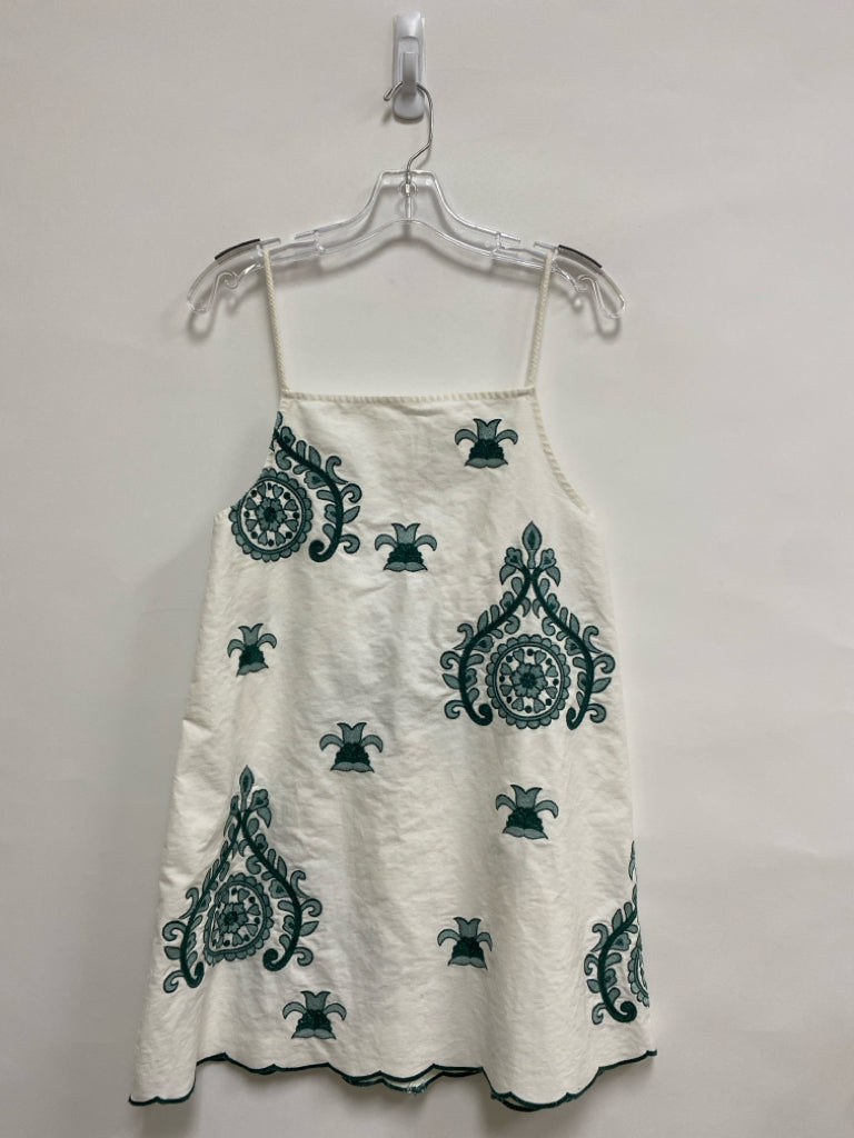 Zara Size S White Green Paisley Sleeveless Ladies Dress