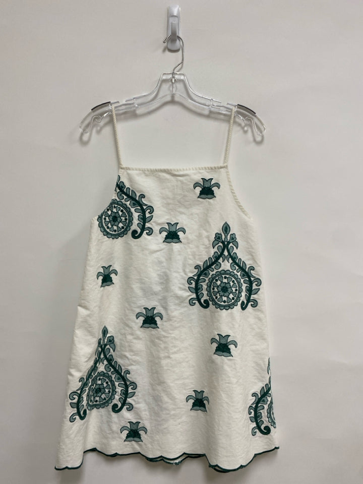 Zara Size S White Green Paisley Sleeveless Ladies Dress