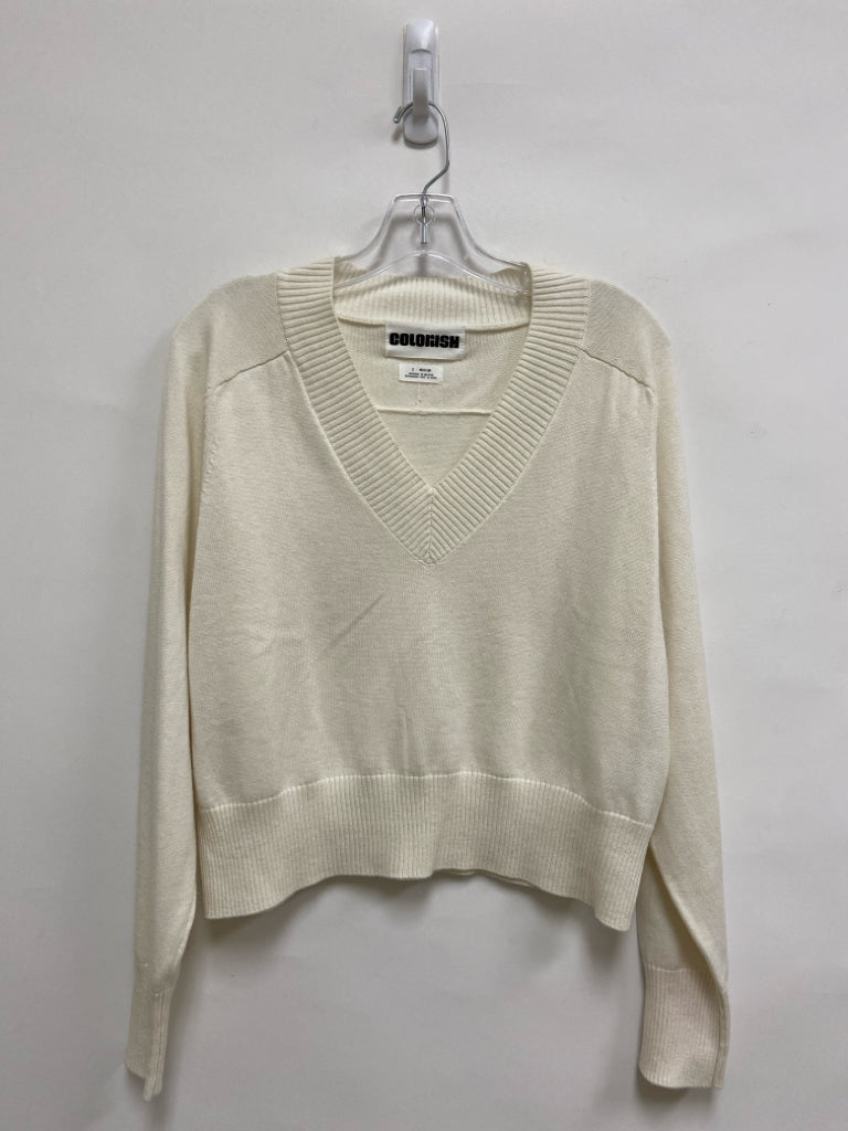 Colorush Size M Cream Cropped Ladies Sweater