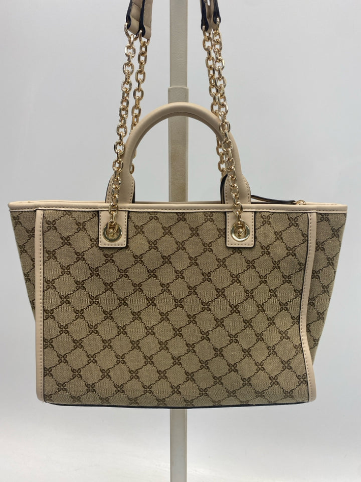 Nine West Brown Tan Print Handbag