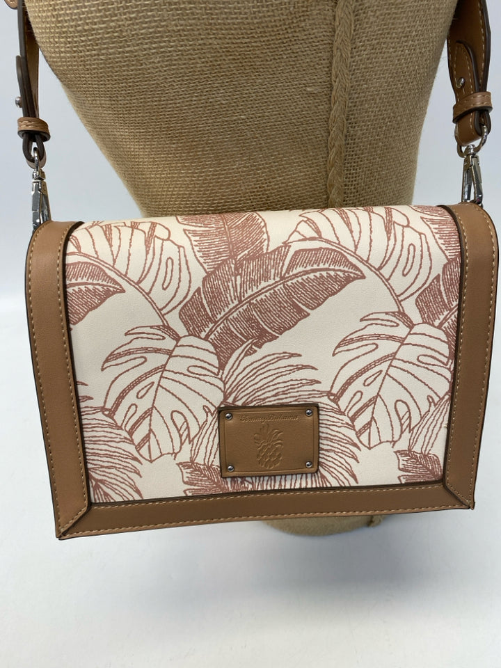 Tommy Bahama Cream/Brown Leaves Crossbody