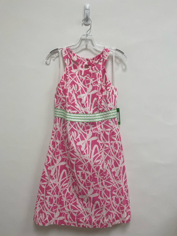 NWT LILLY PULITZER Size 6 Pink/White Dragonfly Sleeveless Ladies Dress