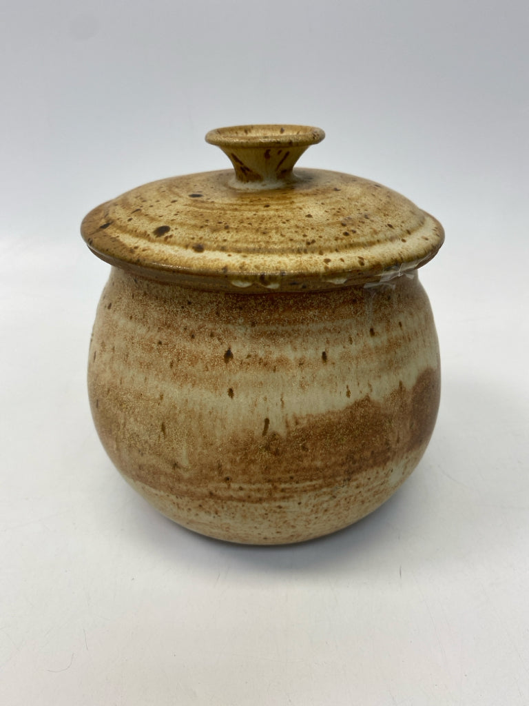Brown Cream/Tan Splashes Pottery